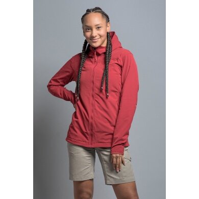 Tatonka Softshell Jacket Cesi Hooded (windproof, breathable) red Women