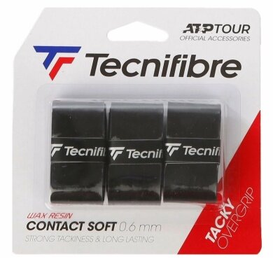 Tecnifibre Overgrip Contact Soft 0.6mm (Grip) black pack of 3