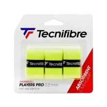 Tecnifibre Overgrip Players Pro 0.5mm (Sweat Absorption) Neon Yellow Pack of 3