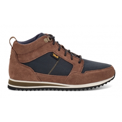 Teva Sneaker Highside Mid Leather/Mesh water-repellent brown Men