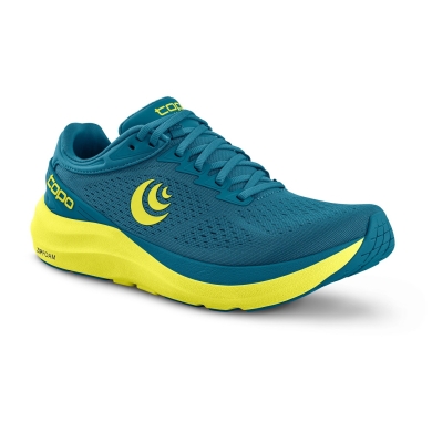 Topo Running Shoes Phantom 3 (Cushioning, Wider Toe Box) Blue/Lime Men's