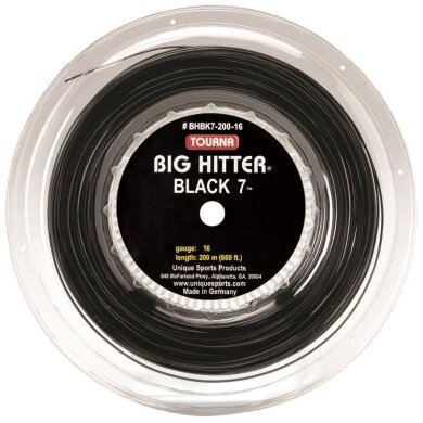 Tourna Tennis String Big Hitter black 7 (Spin+Durability) black 220m roll