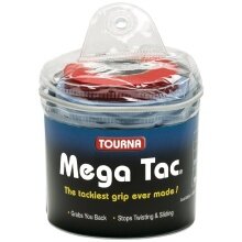 Tourna Overgrip Mega Tac (extreme grip, durable, wide) blue 30-piece clip bag