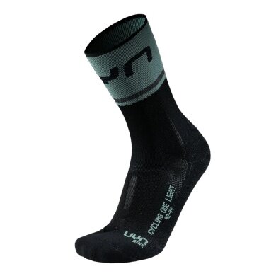 UYN Bike Sock Aero Cycling One Light (made from Natex, good ventilation) black/green men's - 1 pair