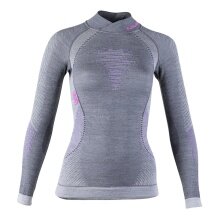 UYN Long Sleeve Shirt Fusyon Turtleneck (made of high-quality merino wool, soft, with turtleneck) light grey/purple Women