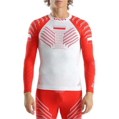 UYN Functional Long Sleeve Shirt Natyon 3.0 Poland Turtle Neck Fitted Underwear White/Red Men