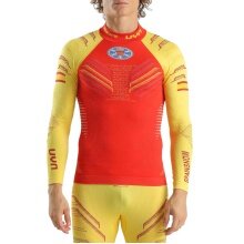 UYN Functional Long Sleeve Shirt Natyon 3.0 Spain Turtle Neck Fitted Underwear Red/Yellow Men