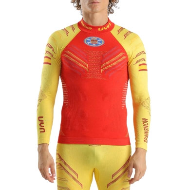 UYN Functional Long Sleeve Shirt Natyon 3.0 Spain Turtle Neck Fitted Underwear Red/Yellow Men