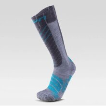 UYN Ski Sock Ski Comfort Fit (Merino wool, optimal insulation) grey/turquoise Women - 1 Pair