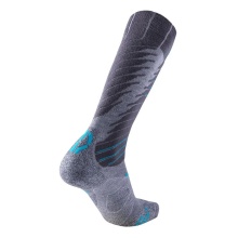 UYN Ski Sock Ski Comfort Fit (Merino wool, optimal insulation) grey/turquoise Women - 1 Pair