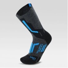 UYN Ski Sock Ski Cross Country 2in (Natex, quick-drying) anthracite/blue Men -1 Pair