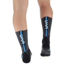 UYN Ski Sock Ski Cross Country 2in (Natex, quick-drying) anthracite/blue Men -1 Pair