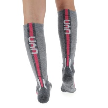 UYN Ski Sock Ski Merino (made of high-quality merino wool, insulating) grey/pink Women -1 Pair