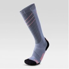 UYN Ski Sock Ski Superleggera (thin, made of Natex) grey/coral Women -1 Pair