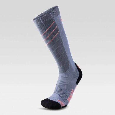 UYN Ski Sock Ski Superleggera (thin, made of Natex) grey/coral Women -1 Pair