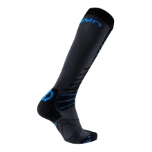 UYN Ski Sock Superleggera (thin, quick-drying, made of Natex) anthracite gray/azure Men - 1 Pair