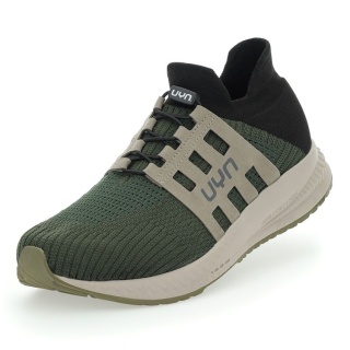 UYN Sneaker Running Shoes Nature Tune Vibram (Merino wool, seamless, water-repellent) olive green/black Men