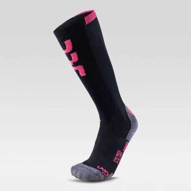 UYN Ski Sock Ski Evo Race (thin, protective, made of Natex) black/pink Women- 1 Pair