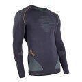 UYN Long Sleeve Evolutyon Round-Neck Tight-Fit Underwear Charcoal/Orange Men