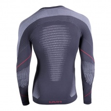 UYN Long Sleeve Evolutyon Round-Neck Tight-Fit Underwear Charcoal/White/Red Men