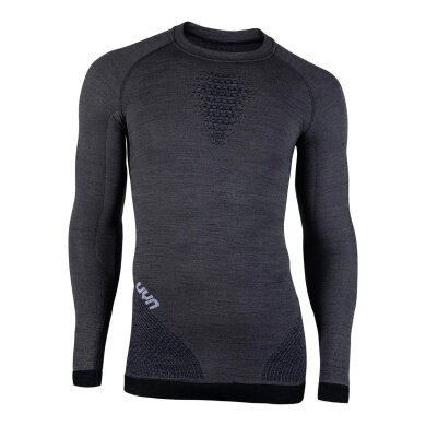 UYN Long Sleeve Shirt Fusyon (made of high-quality merino wool, soft, round neck) grey Men