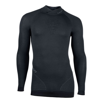 UYN Long Sleeve Fusyon Turtleneck (made of high-quality merino wool, soft, with roll neck) black Men