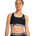 Under Armour HeatGear Authentics Mid Branded Sports Bra black ladies