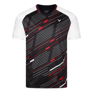 Victor Sport T-shirt T-43101 C (V-neck) black/white/red Boys