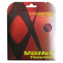 Stringing with tennis string Völkl Cyclone Tour (Durability+Spin) red