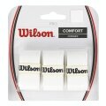 Wilson Overgrip Pro 0.6mm (Comfort/smooth/lightly adhesive) white 3-pack