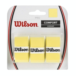 Wilson Overgrip Pro 0.6mm (Comfort/smooth/lightly adhesive) yellow pack of 3