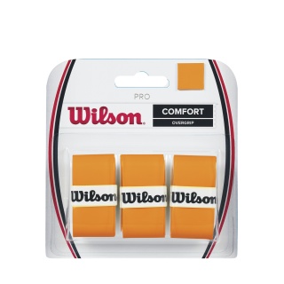 Wilson Overgrip Pro 0.6mm (Comfort/smooth/lightly adhesive) orange 3-pack