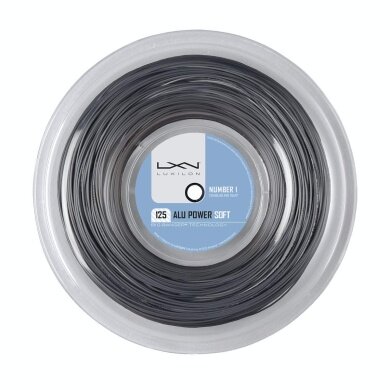 Luxilon Tennis String Alu Power Soft 1.25 (Durability+Control) silver 200m Roll