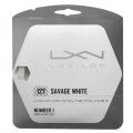 Stringing with tennis string Luxilon Savage 1.27 (Durability+Spin) white