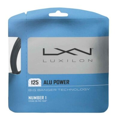 Stringing with tennis string Luxilon Alu Power 1.25 (Durability+Power) silver