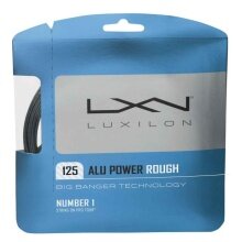 Luxilon Tennis String Alu Power Rough (Durability+Spin) silver 12m Set