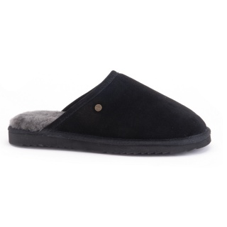 Warmbat Slipper Classic Suede with Merino Sheepskin black Slippers