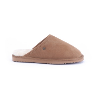 Warmbat Slipper Classic Suede with Merino Sheepskin cognac brown Slippers