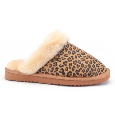 Warmbat Slippers Collie Suede with Merino Sheepskin Cognac Brown Women