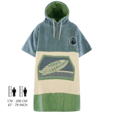 Wave Hawaii Poncho Curitiba (Cotton/Velour) 170-200cm blue/green/beige Men's/Women's