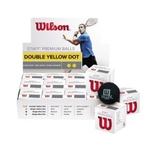 Wilson Squashball Staff (2 yellow dot, Speed very slow) black - <b> 12 balls in box</b>