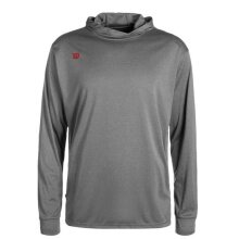 Wilson Sport Long Sleeve Shirt Fundamentals Hooded with Hood Grey Men's