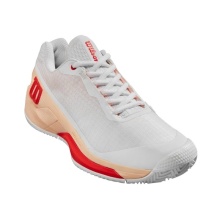 Wilson Tennis Shoes Rush Pro 4.0 Clay/Sand Court 2024 White/Peach Ladies