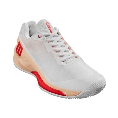 Wilson Tennis Shoes Rush Pro 4.0 Clay/Sand Court 2024 White/Peach Ladies