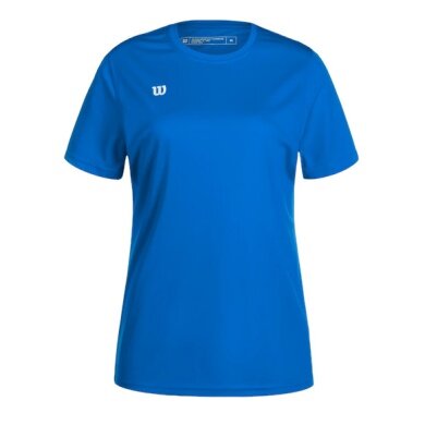 Wilson Sports Shirt Fundamentals Shooting (100% Polyester) Short Sleeve Blue Ladies