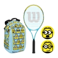 Wilson Kids' Tennis Racket Minions 25in (9-12 years) + 1x Rucksack + 2x Minion Dampers - SET