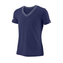 Wilson Tennis Shirt Team V-Neck #18 dark blue girls