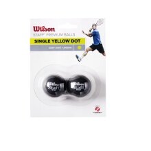 Wilson Squashball Staff (1 yellow dot, Speed slow) black - Blister 2 balls