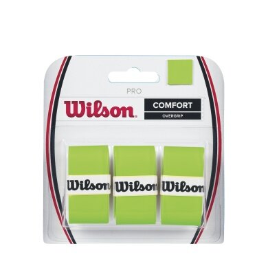 Wilson Overgrip Pro 0.6mm (Comfort/smooth/lightly adhesive) green 3-pack