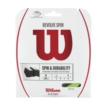 Stringing with tennis string Wilson Revolve (Spin+Durability) green